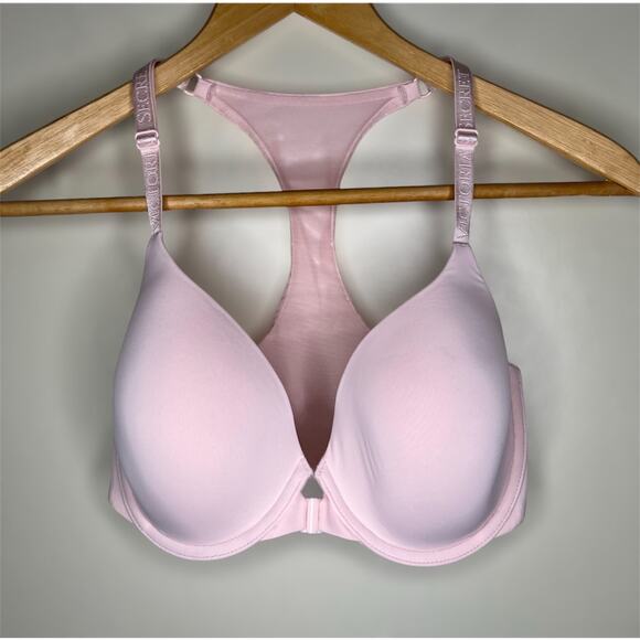 Victoria's Secret Bra 32DD Pink Racerback Padded Molded Underwire Front Closure - Picture 1 of 8